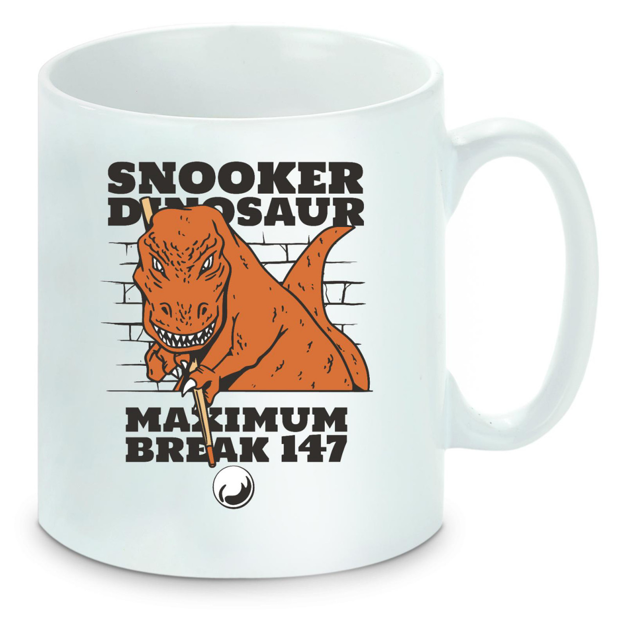 Bild von Tasse einfarbig Snooker Dinosaurier