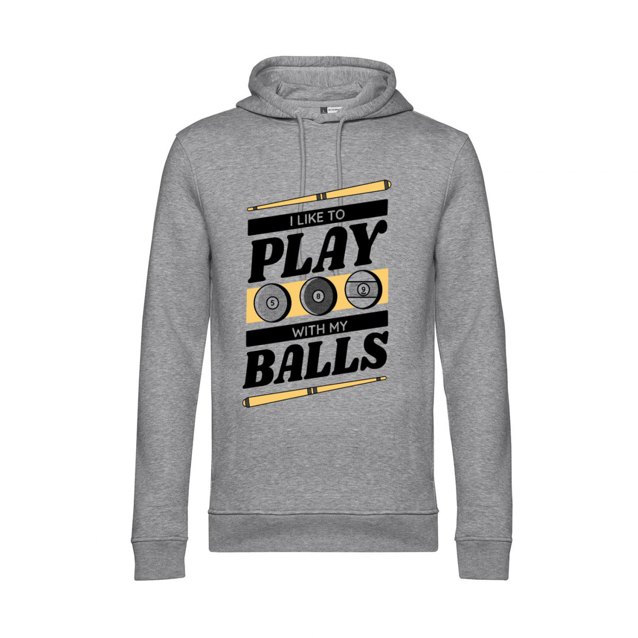 Bild von Nachhaltiger Hoodie Herren Billard - I like to play with my balls