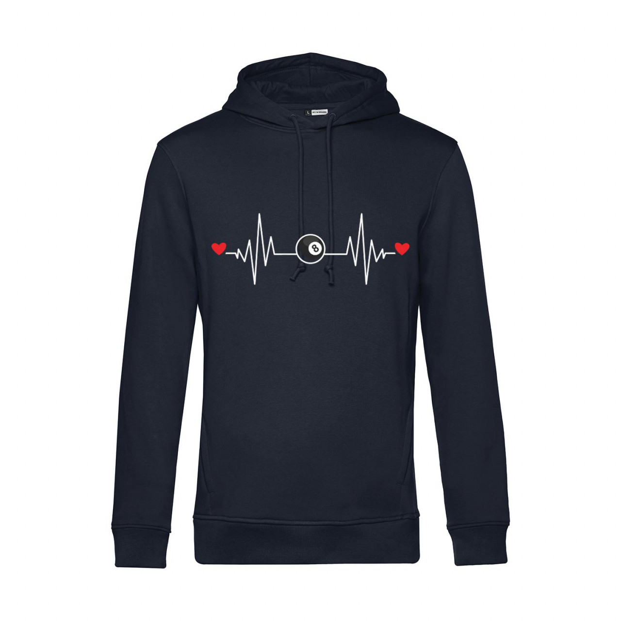 Bild von Nachhaltiger Hoodie Herren Billard - Herzstromkurve