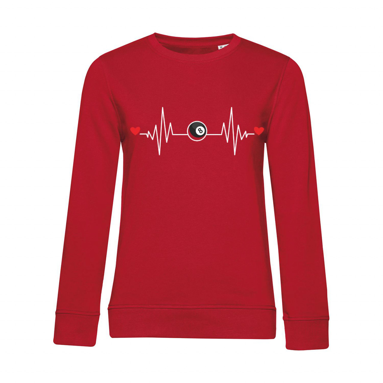 Bild von Nachhaltiges Sweatshirt Damen Billard - Herzstromkurve