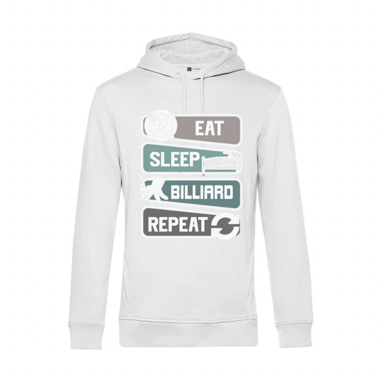 Bild von Nachhaltiger Hoodie Herren Eat Sleep Billiard Repeat