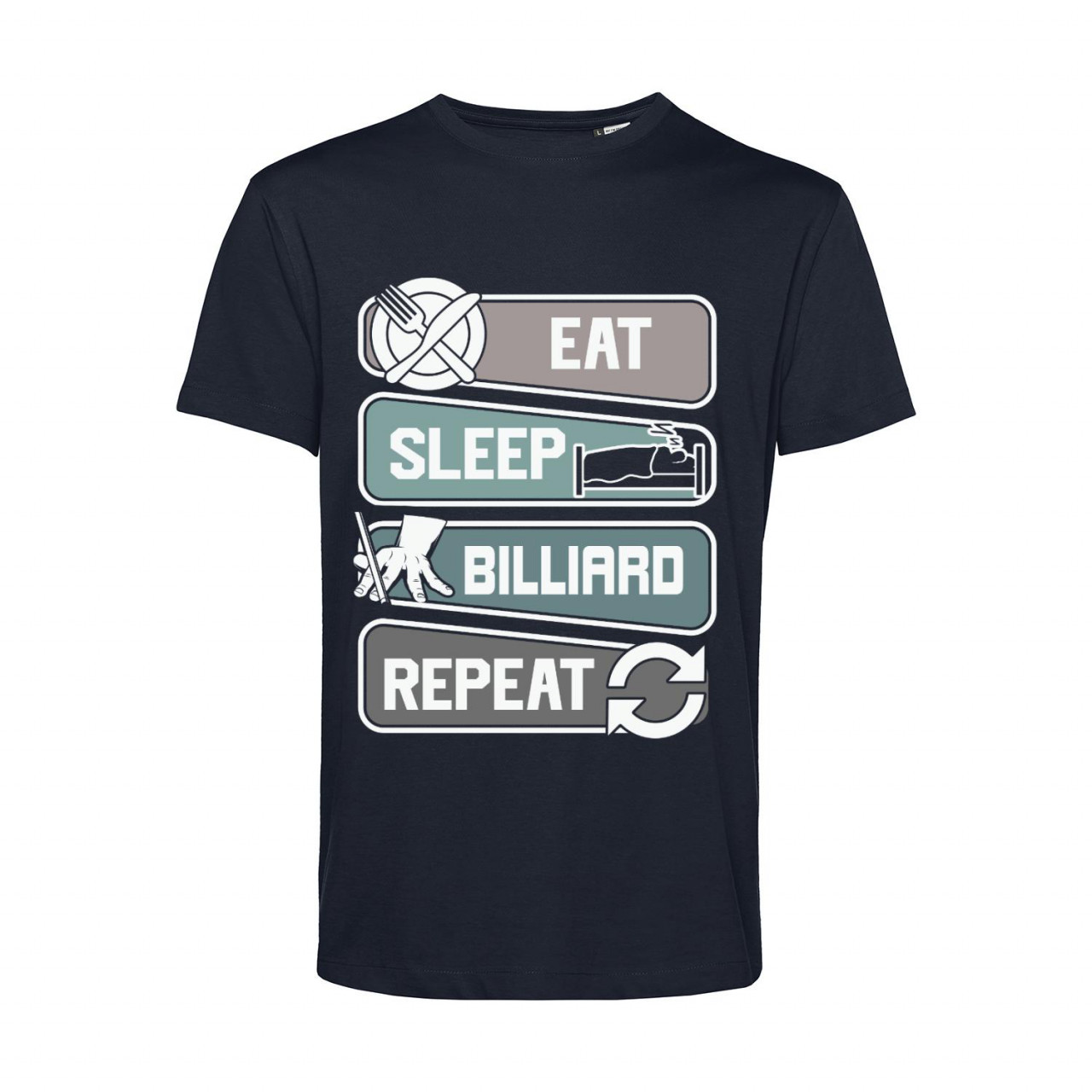 Bild von Nachhaltiges T-Shirt Herren Eat Sleep Billiard Repeat
