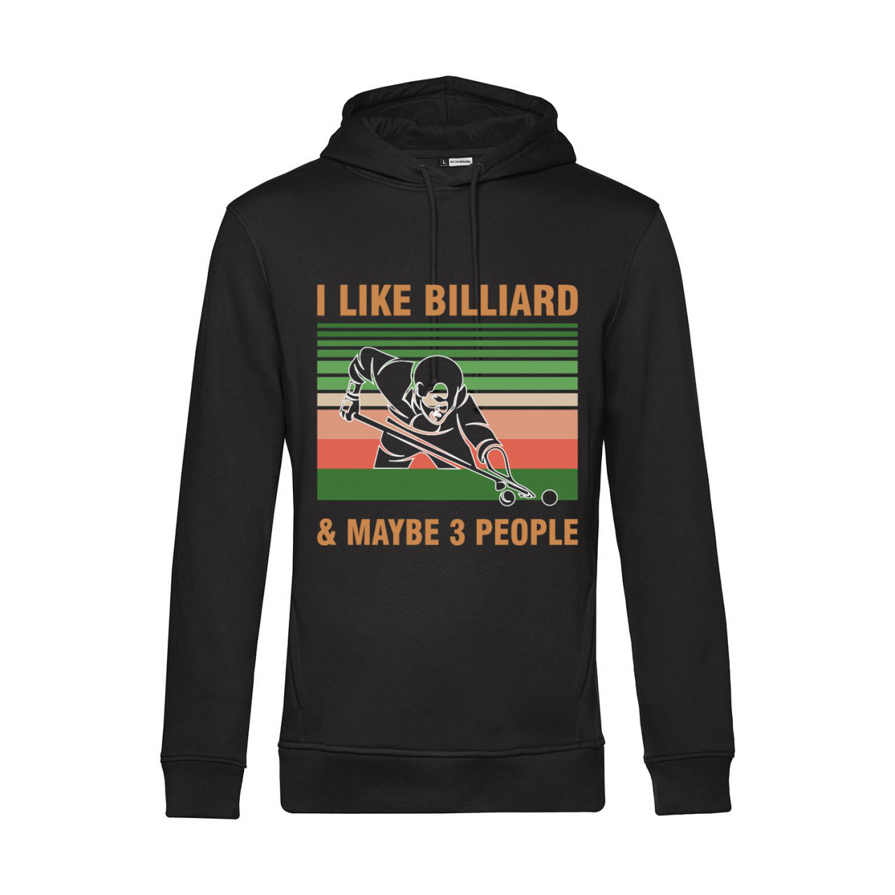 Bild von Nachhaltiger Hoodie Herren Billard I like Billiard and maybe 3 People