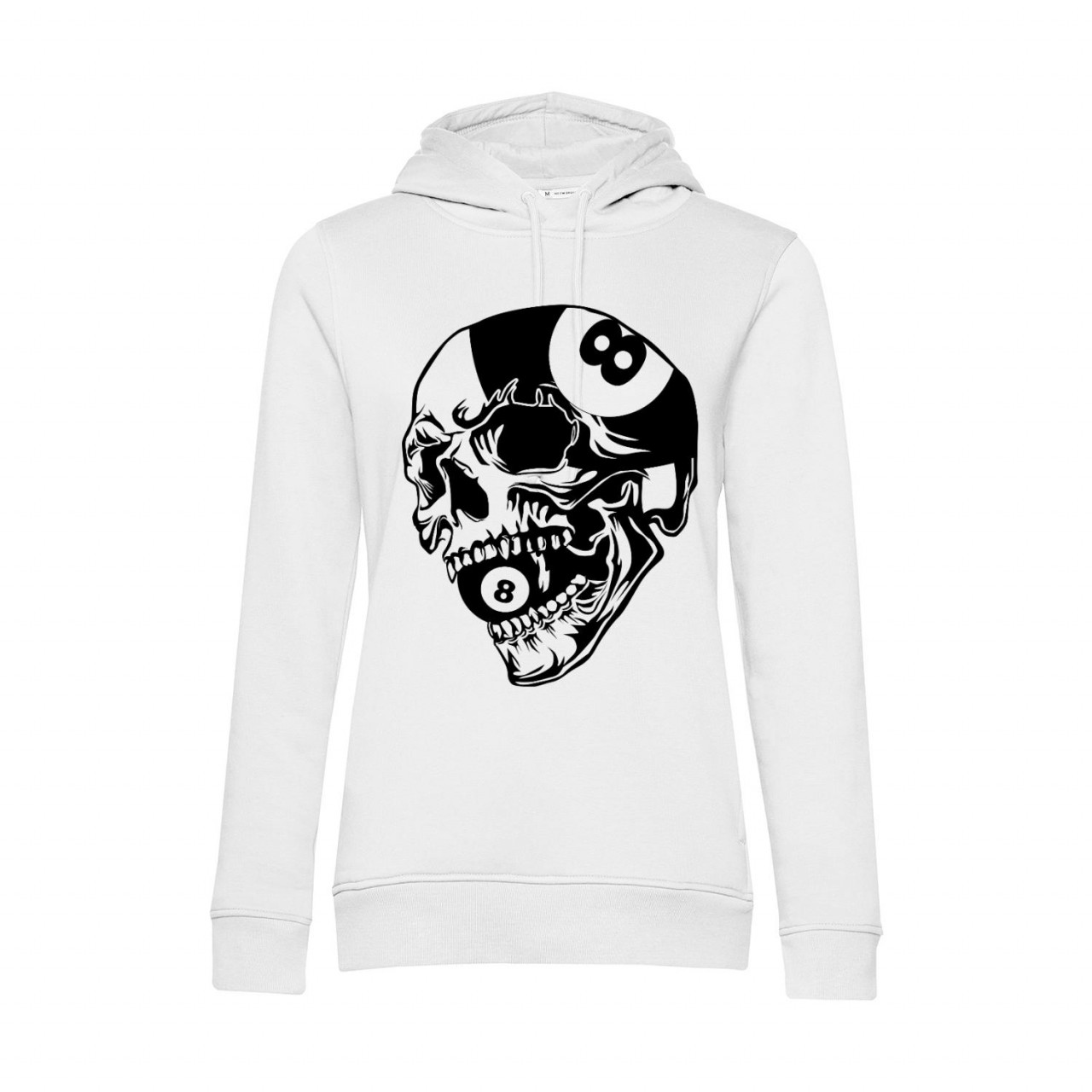 Bild von Nachhaltiger Hoodie Damen Billard 8 Ball Totenkopf