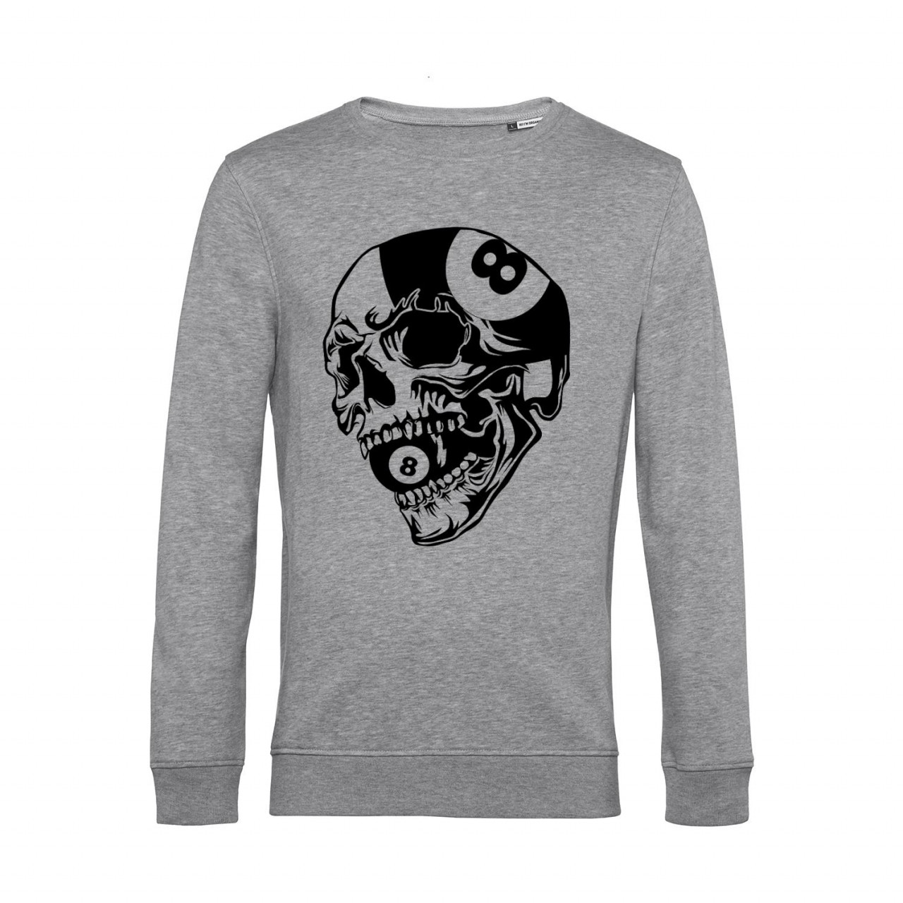 Bild von Nachhaltiges Sweatshirt Herren Billard 8 Ball Totenkopf