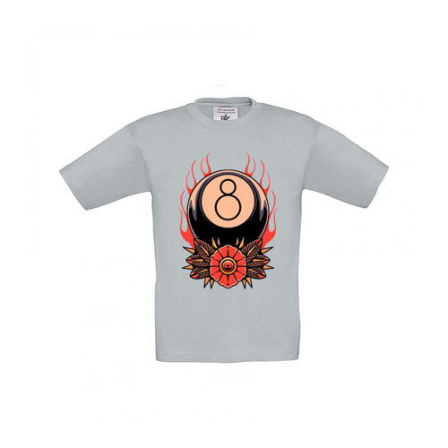 Bild von T-Shirt Kinder Billard Eight on fire