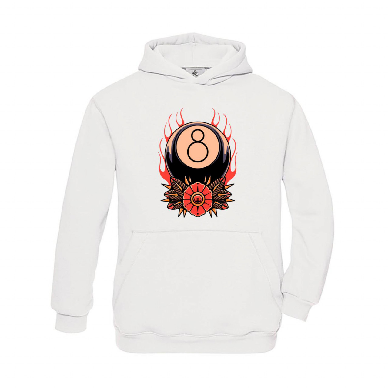 Bild von Hoodie Kinder Billard Eight on fire