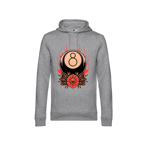 Bild von Nachhaltiger Hoodie Herren Billard Eight on fire