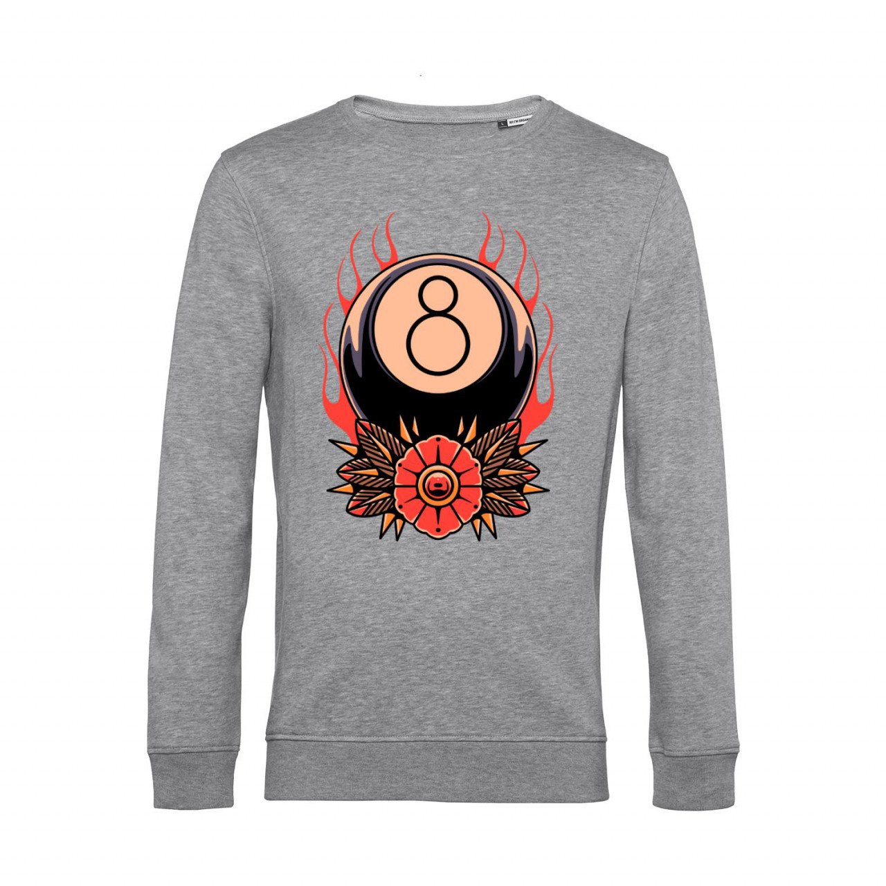 Bild von Nachhaltiges Sweatshirt Herren Billard Eight on fire