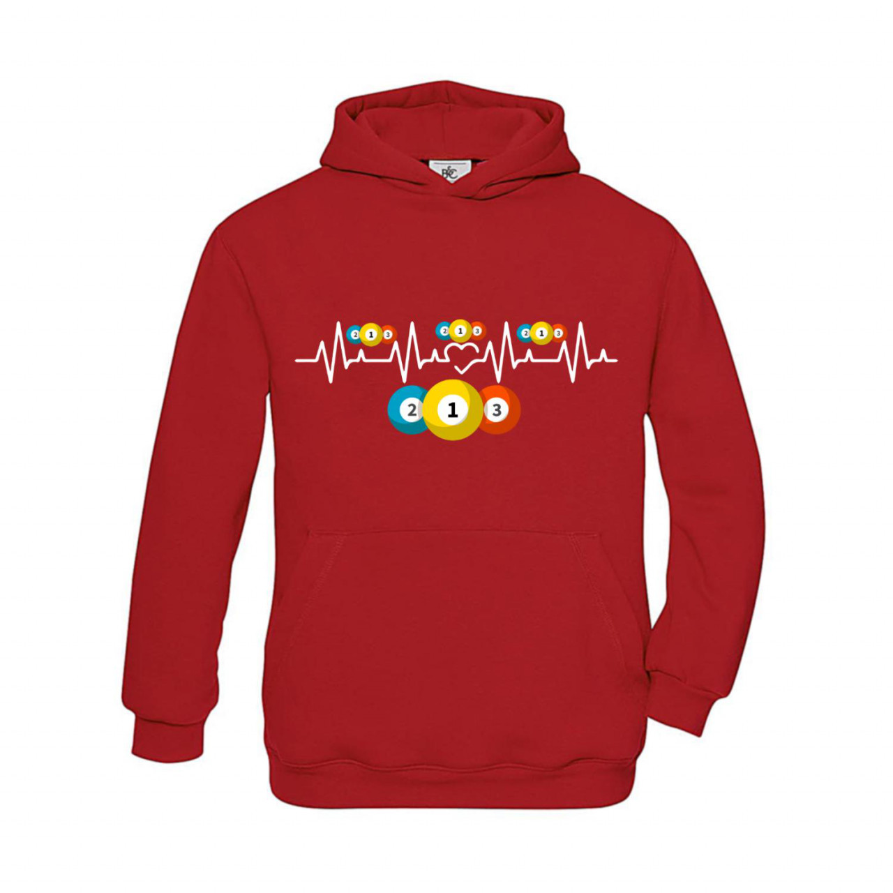 Bild von Hoodie Kinder Billard Heartbeat farbige Kugeln