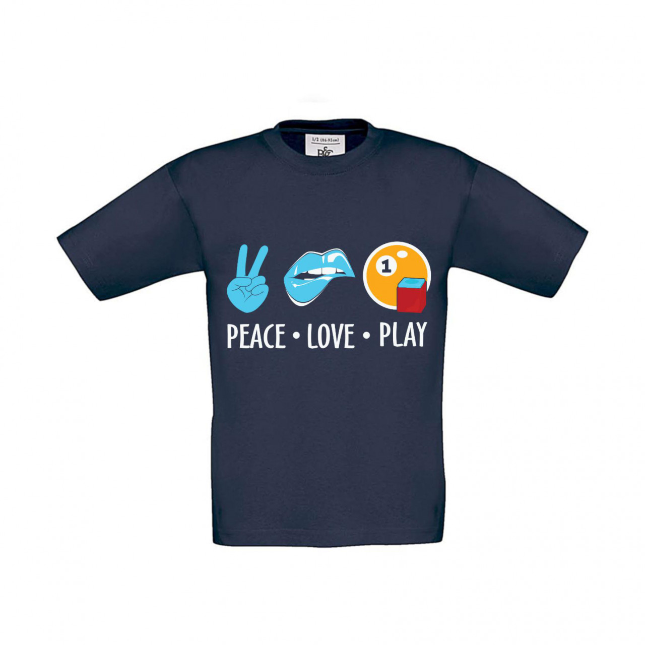 Bild von T-Shirt Kinder Billard Peace Love Play