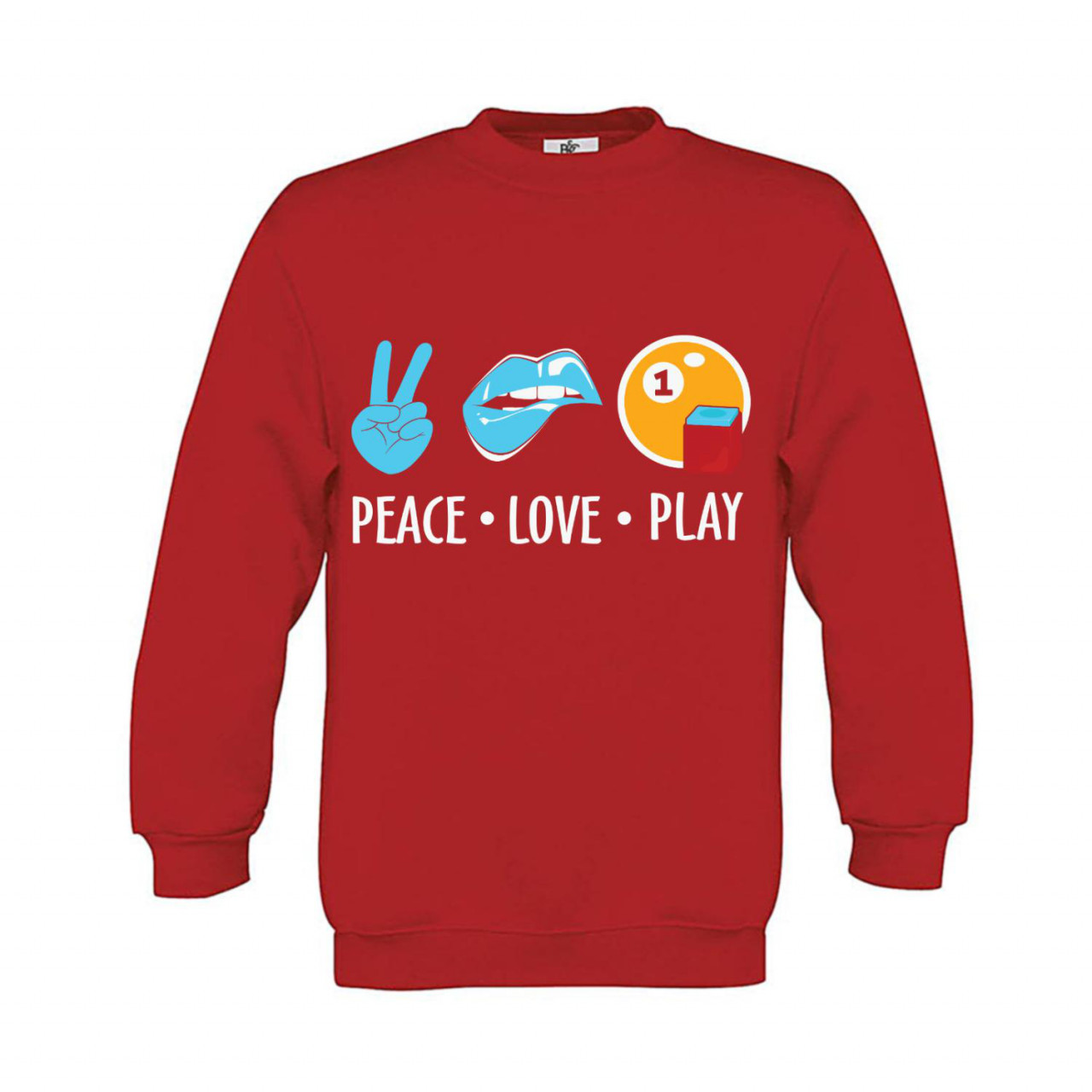 Bild von Sweatshirt Kinder Billard Peace Love Play