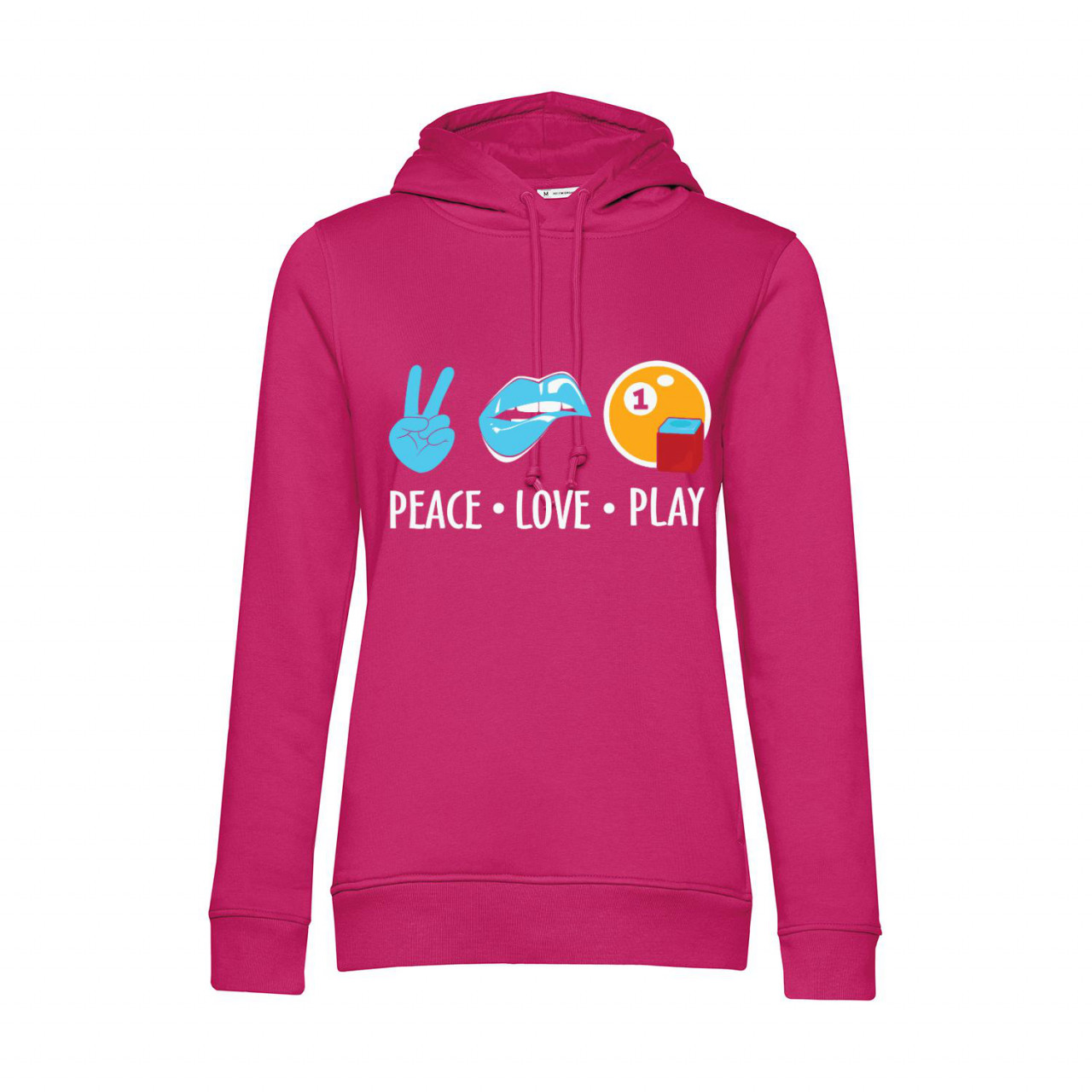 Bild von Nachhaltiger Hoodie Damen Billard Peace Love Play