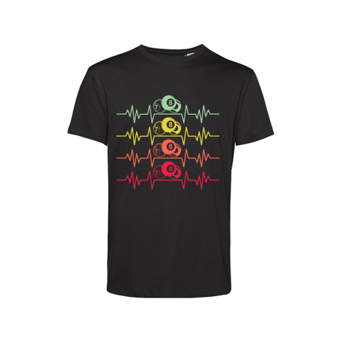 Bild von Nachhaltiges T-Shirt Herren Billard farbige Herzstromkurve