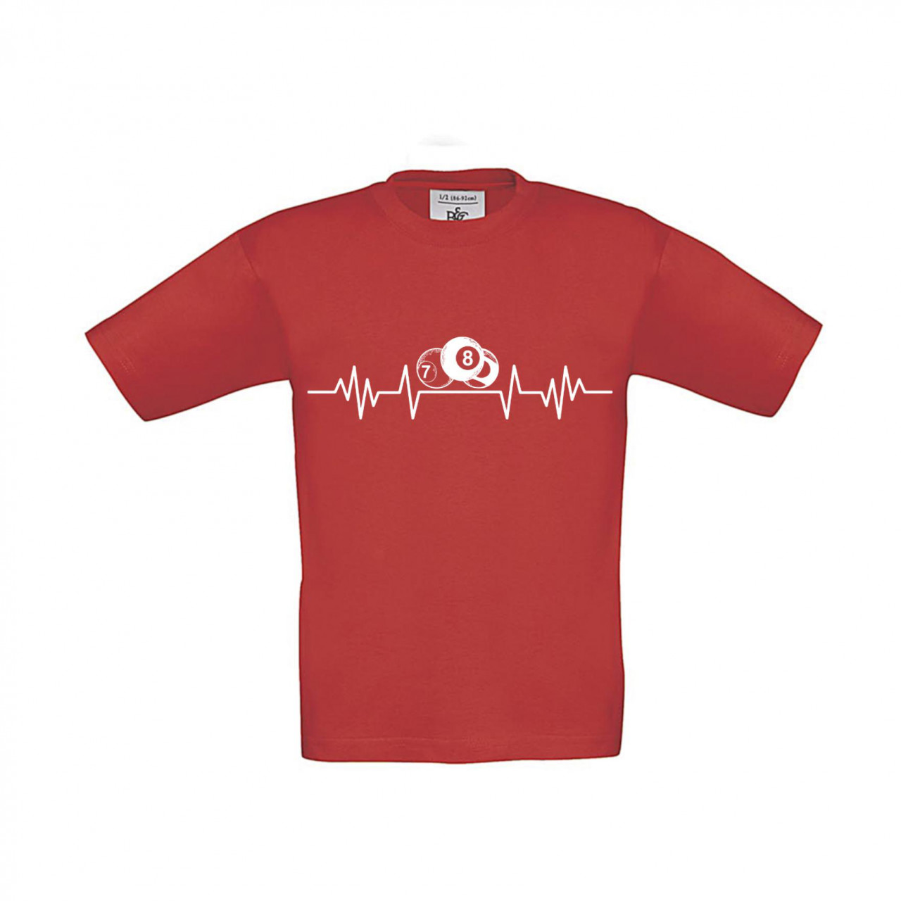 Bild von T-Shirt Kinder Billard weiße Herzstromkurve