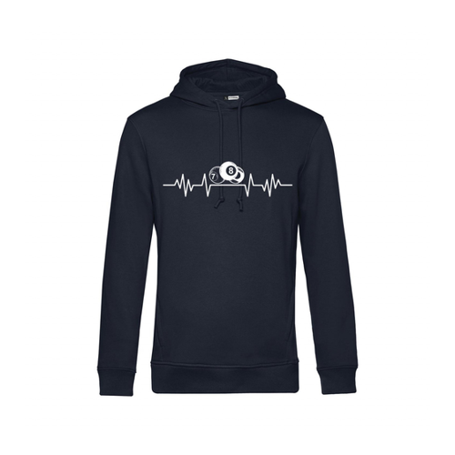 Bild von Nachhaltiger Hoodie Herren Billard weiße Herzstromkurve