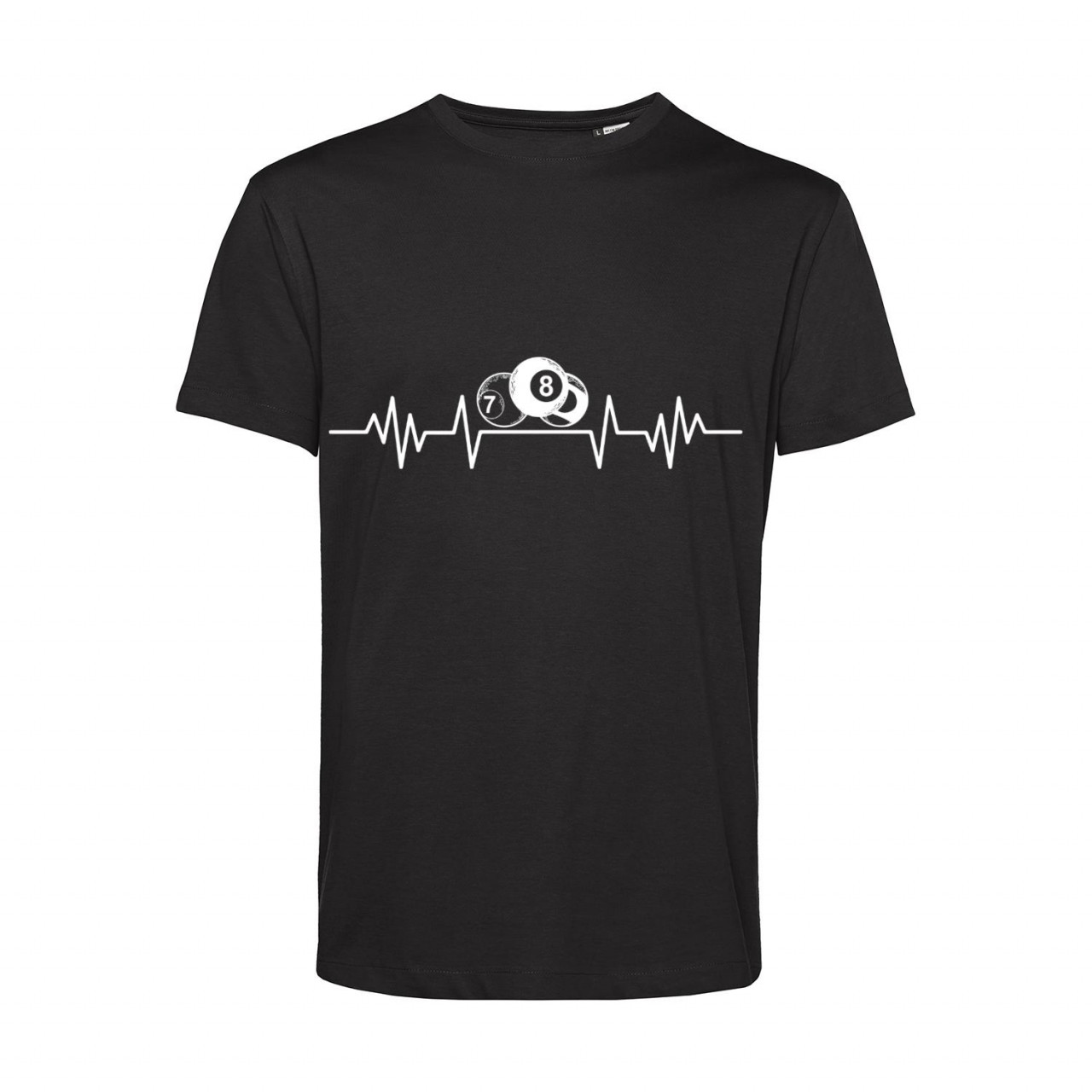 Bild von Nachhaltiges T-Shirt Herren Billard weiße Herzstromkurve