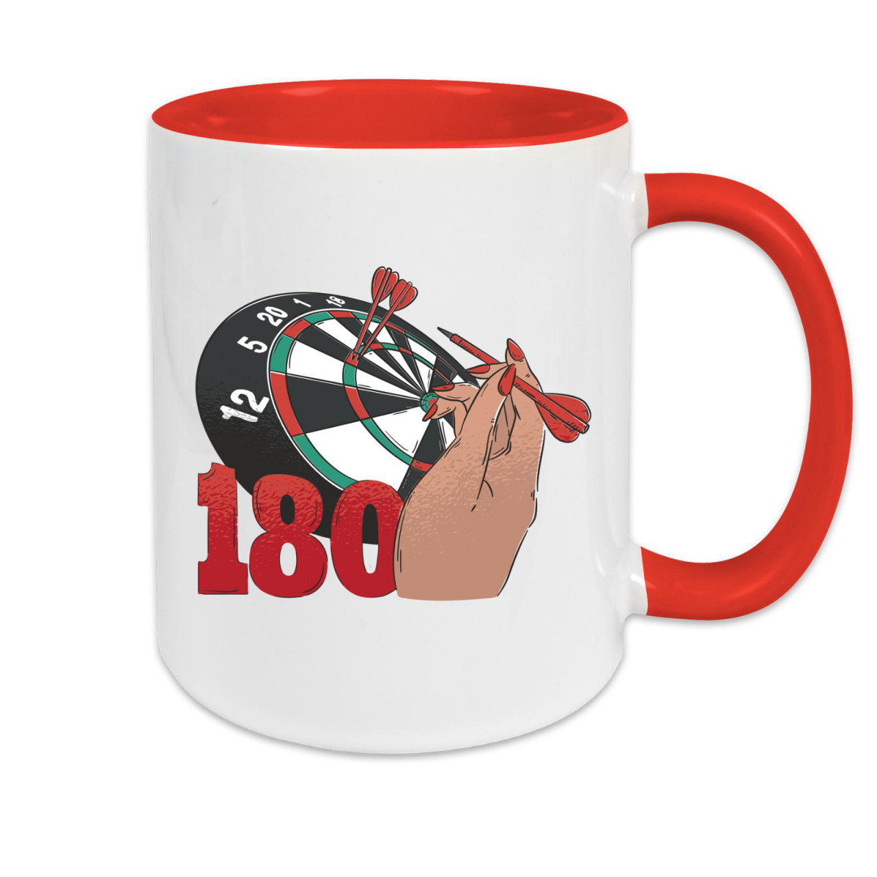 Bild von Tasse zweifarbig Darts 180 Throwing Hand