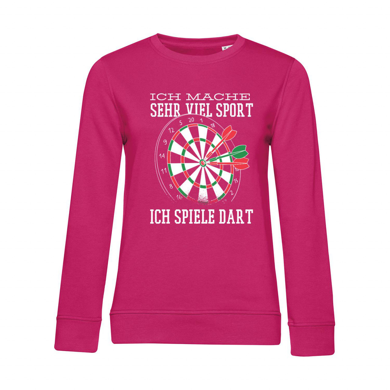 Bild von Nachhaltiges Sweatshirt Damen Darts Ich mache sehr viel Sport