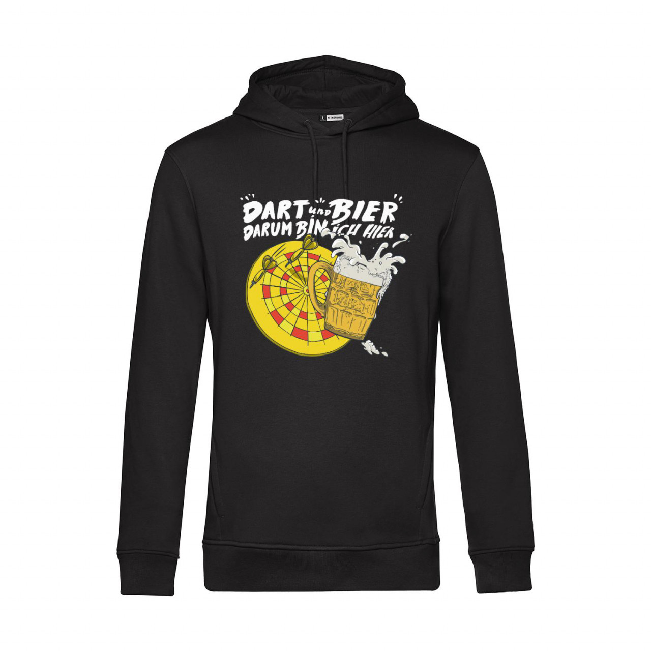 Bild von Nachhaltiger Hoodie Herren Darts und Bier Darum bin ich hier