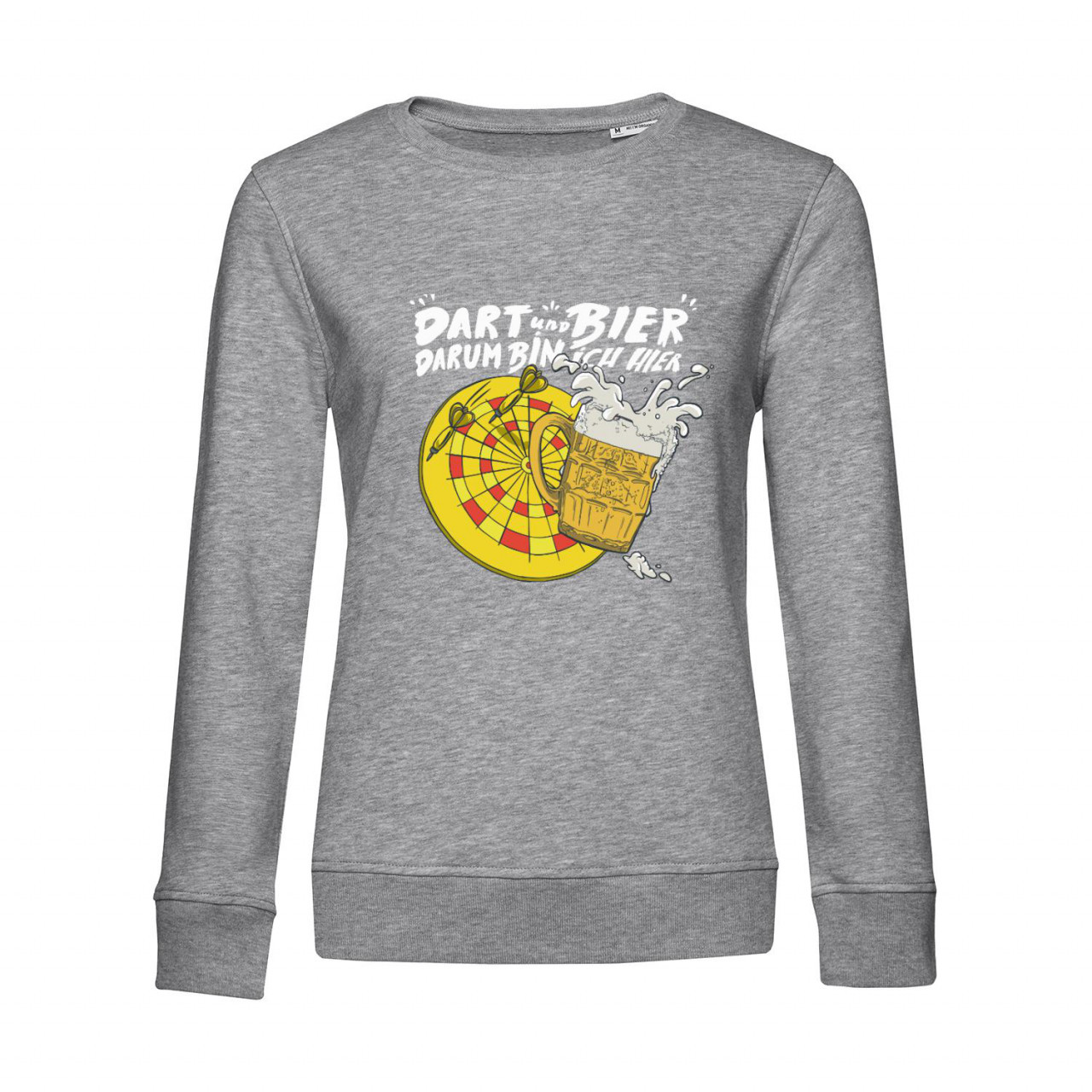 Bild von Nachhaltiges Sweatshirt Damen Darts und Bier Darum bin ich hier