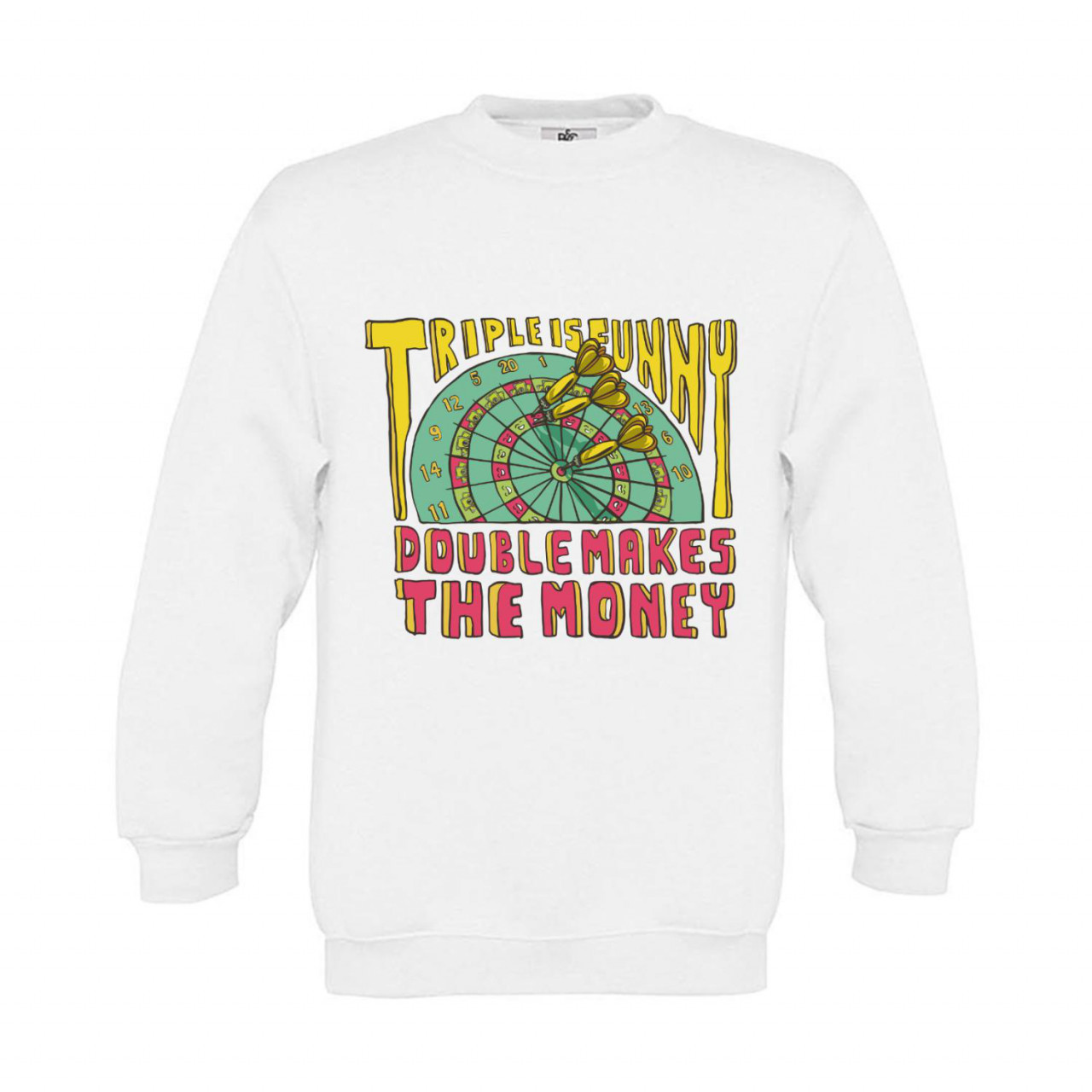 Bild von Sweatshirt Kinder Darts Triple is funny Double makes the money