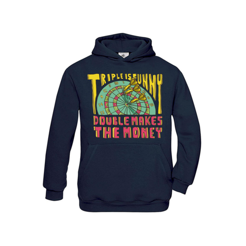 Bild von Hoodie Kinder Darts Triple is funny Double makes the money