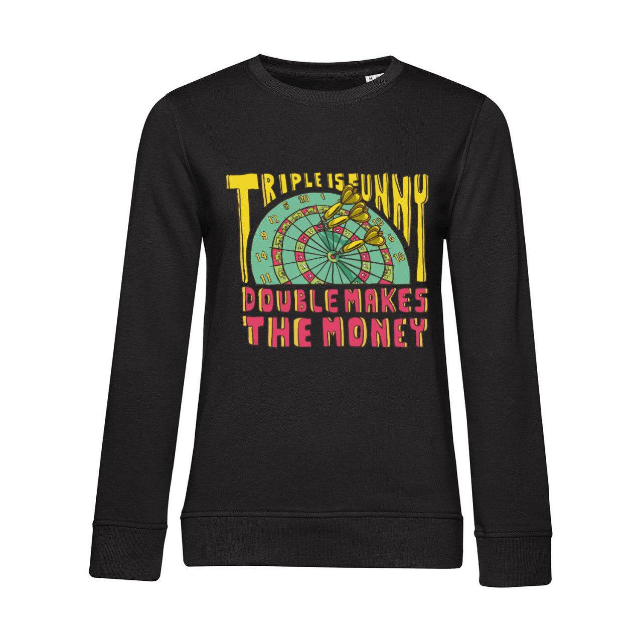 Bild von Nachhaltiges Sweatshirt Damen Darts Triple is funny Double makes the money
