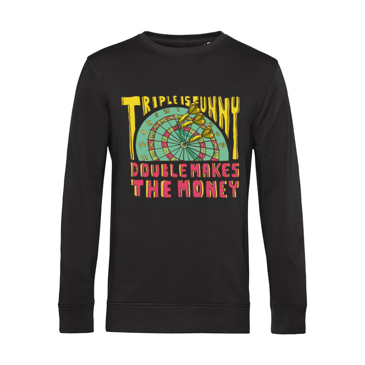 Bild von Nachhaltiges Sweatshirt Herren Darts Triple is funny Double makes the money