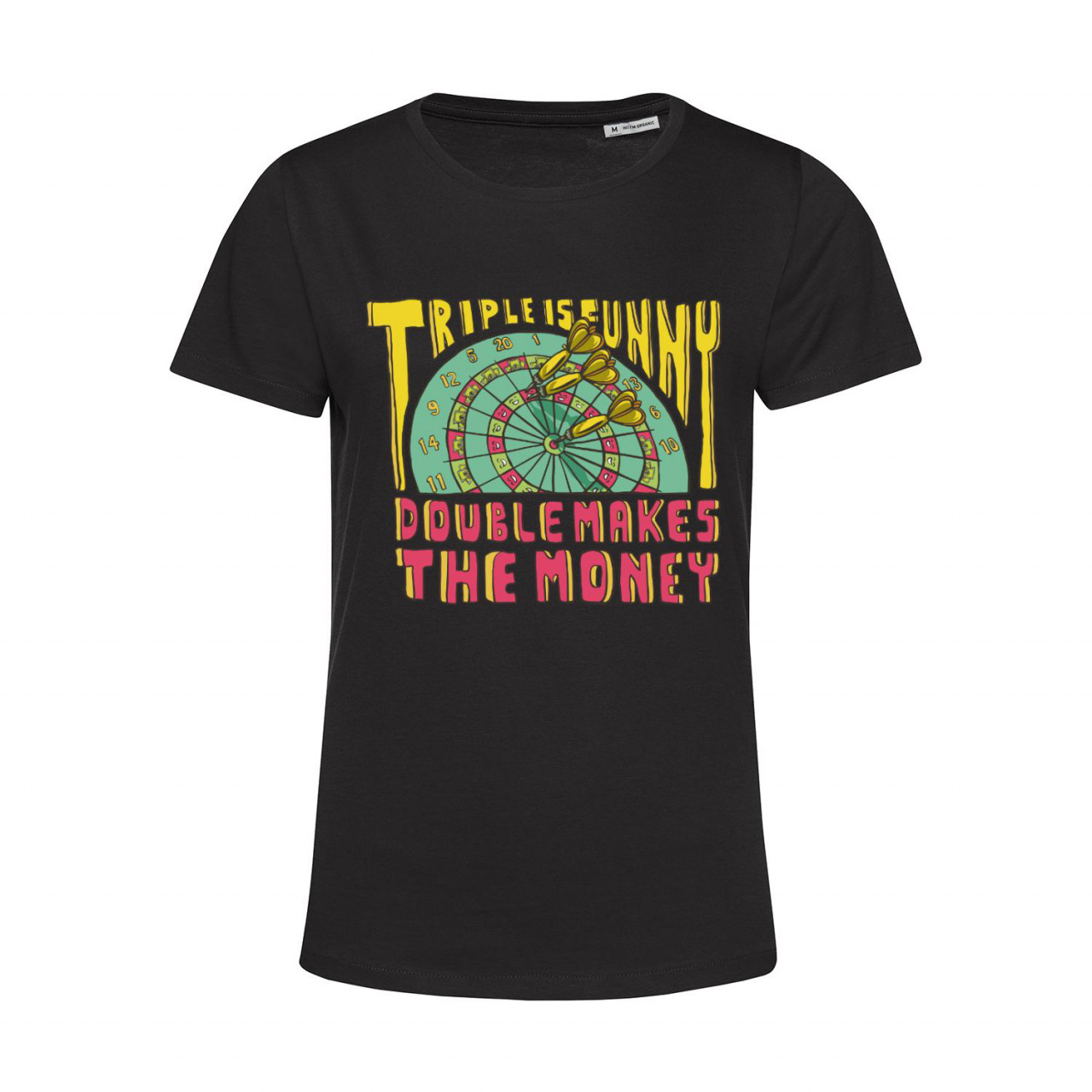 Bild von Nachhaltiges T-Shirt Damen Darts Triple is funny Double makes the money
