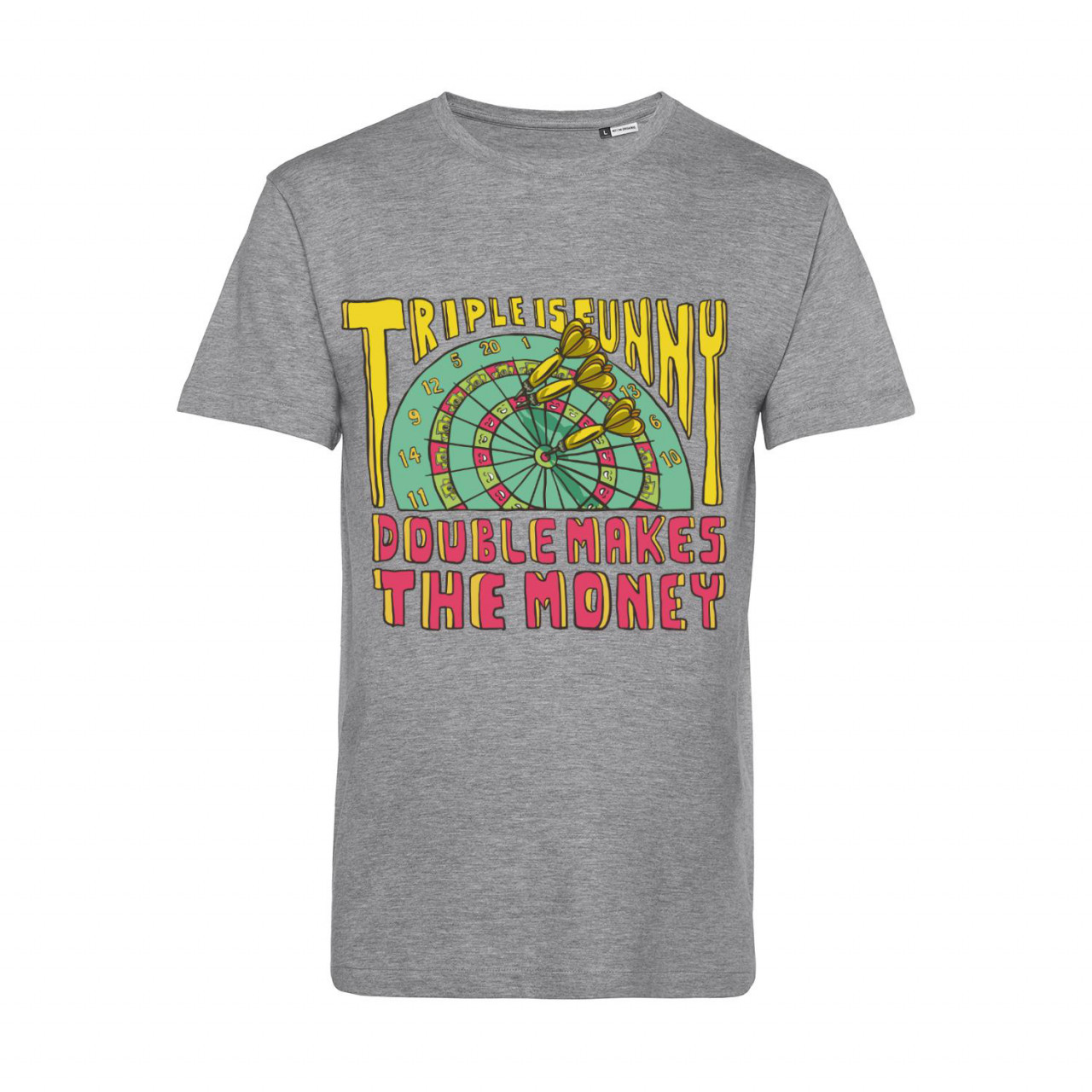 Bild von Nachhaltiges T-Shirt Herren Darts Triple is funny Double makes the money