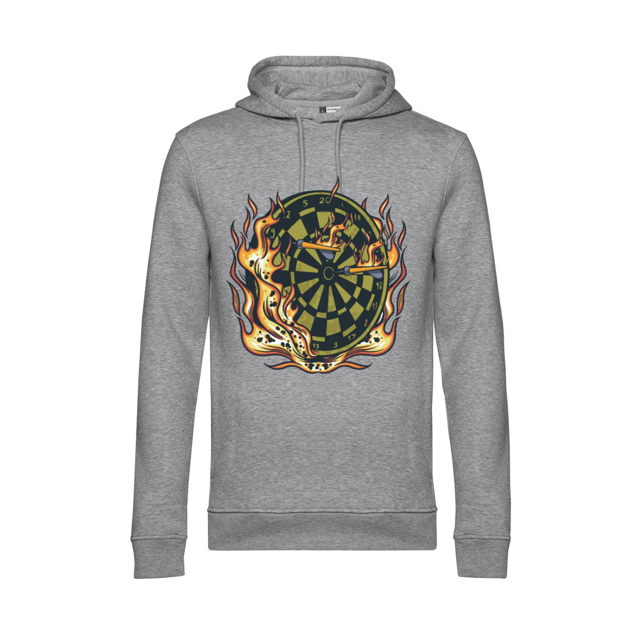 Bild von Nachhaltiger Hoodie Herren Darts Board on Fire