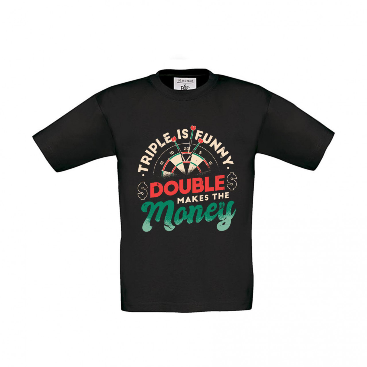 Bild von T-Shirt Kinder Darts Triple is funny Double makes the money 2
