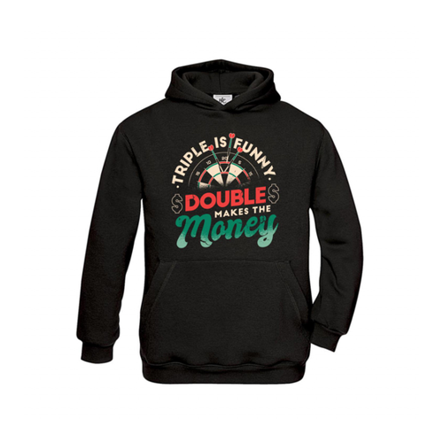 Bild von Hoodie Kinder Darts - Triple is funny, Double makes the money 2