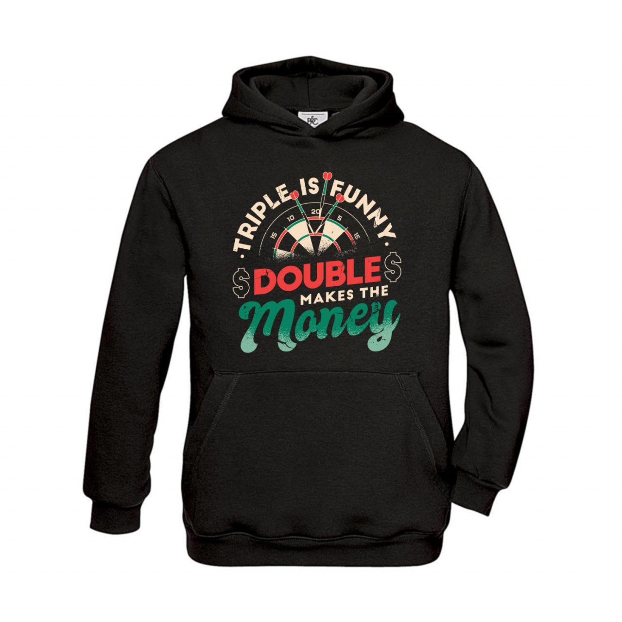 Bild von Hoodie Kinder Darts Triple is funny Double makes the money 2