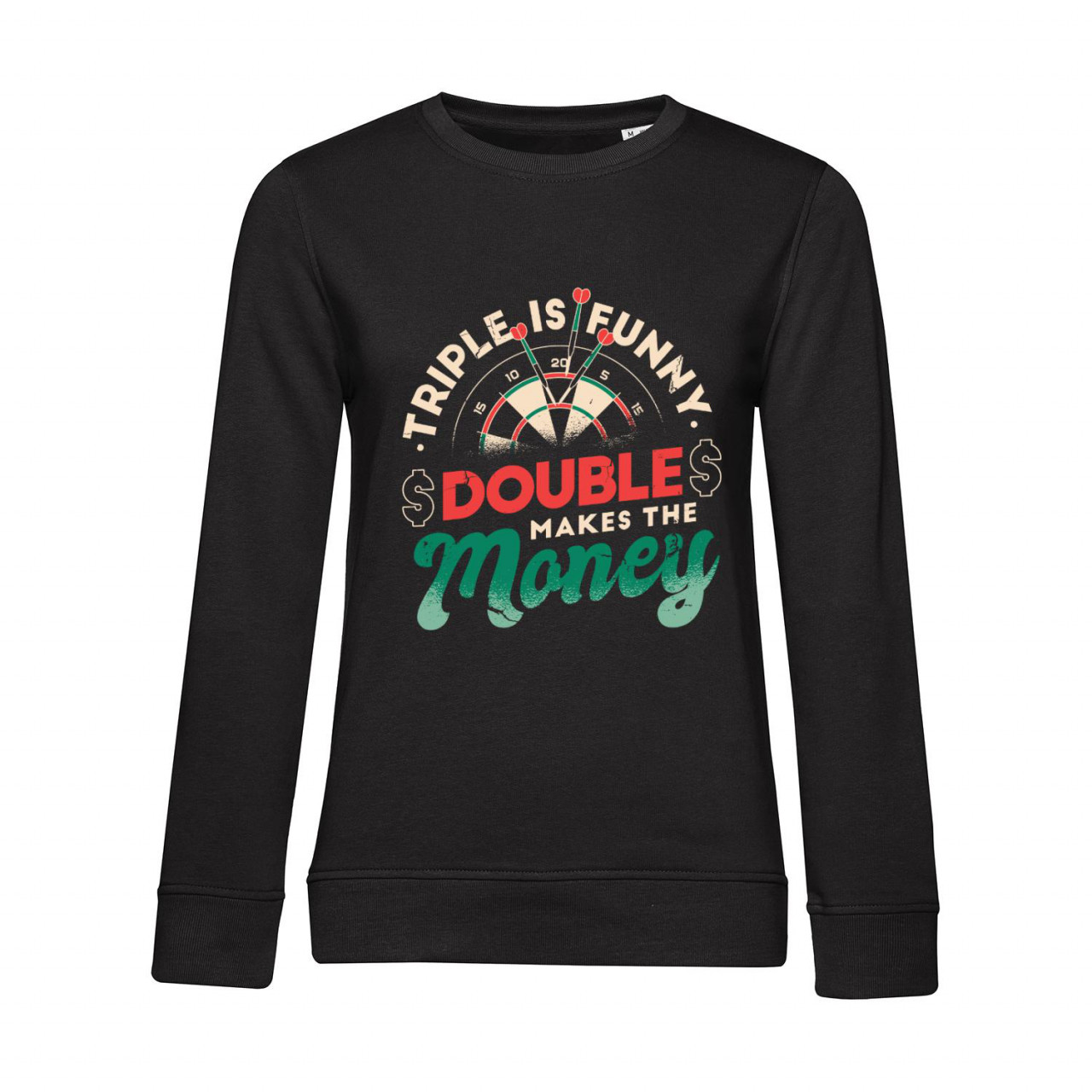 Bild von Nachhaltiges Sweatshirt Damen Darts Triple is funny Double makes the money 2
