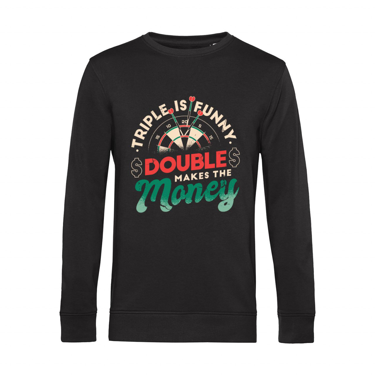 Bild von Nachhaltiges Sweatshirt Herren Darts Triple is funny Double makes the money 2