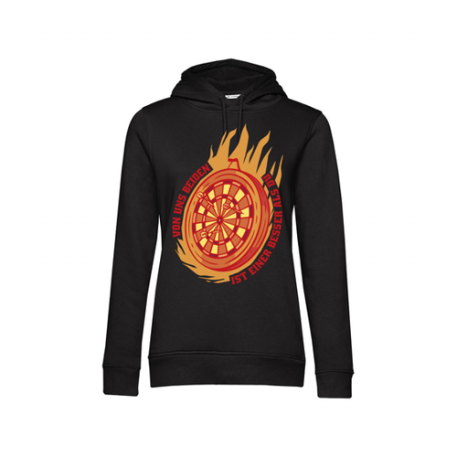 Bild von Nachhaltiger Hoodie Damen Darts - Von uns Beiden ist einer besser als Du