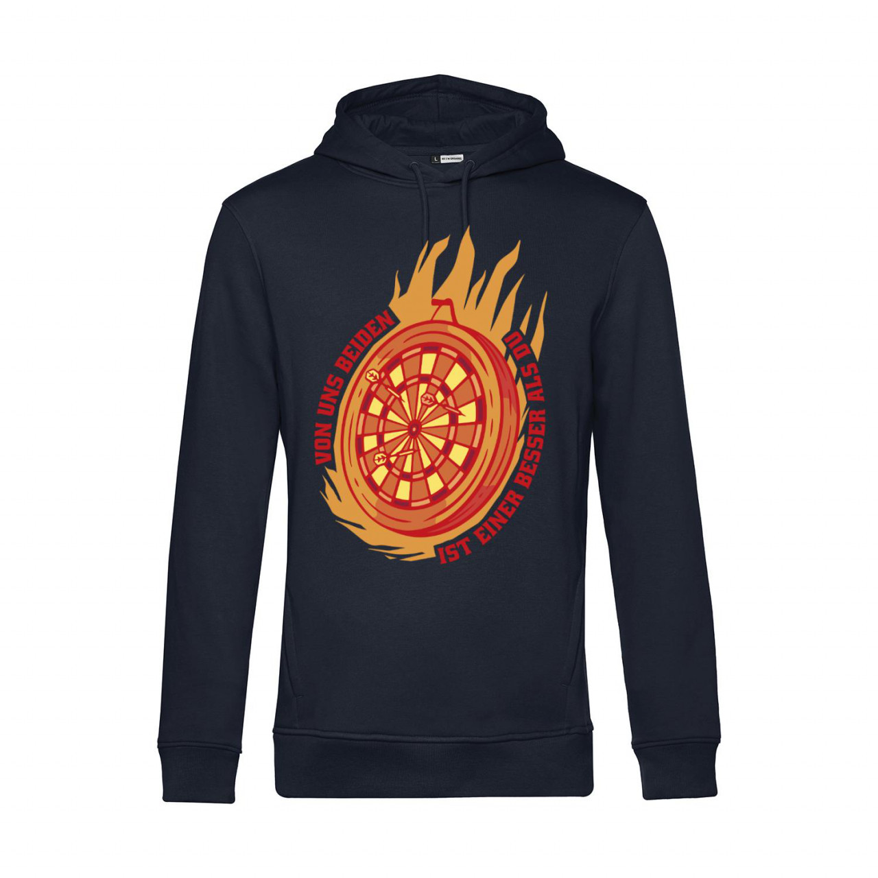 Bild von Nachhaltiger Hoodie Herren Darts Von uns Beiden ist einer besser als Du