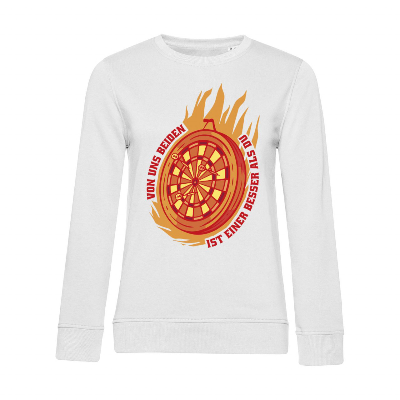 Bild von Nachhaltiges Sweatshirt Damen Darts Von uns Beiden ist einer besser als Du