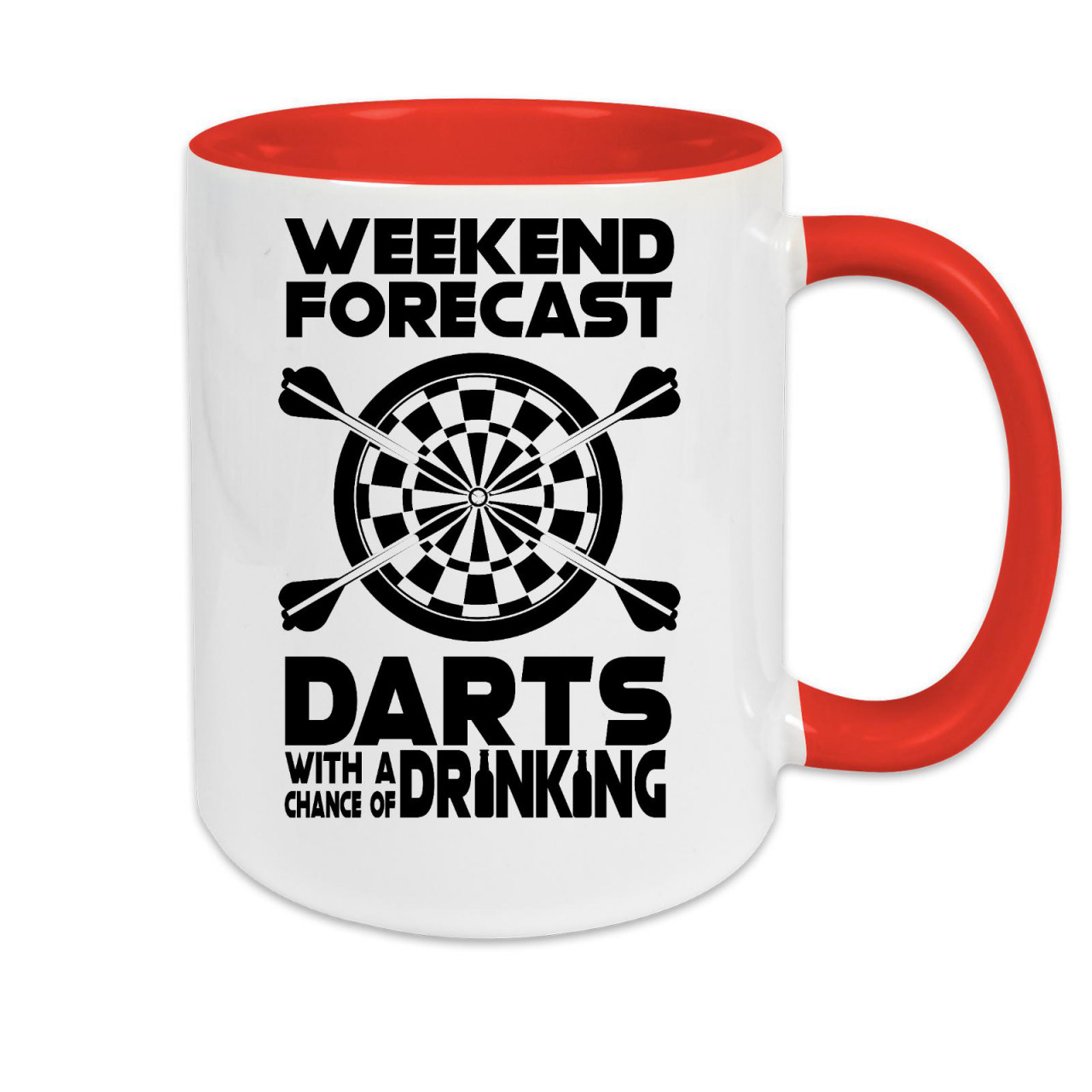Bild von Tasse zweifarbig Darts Weekend Forecast Darts