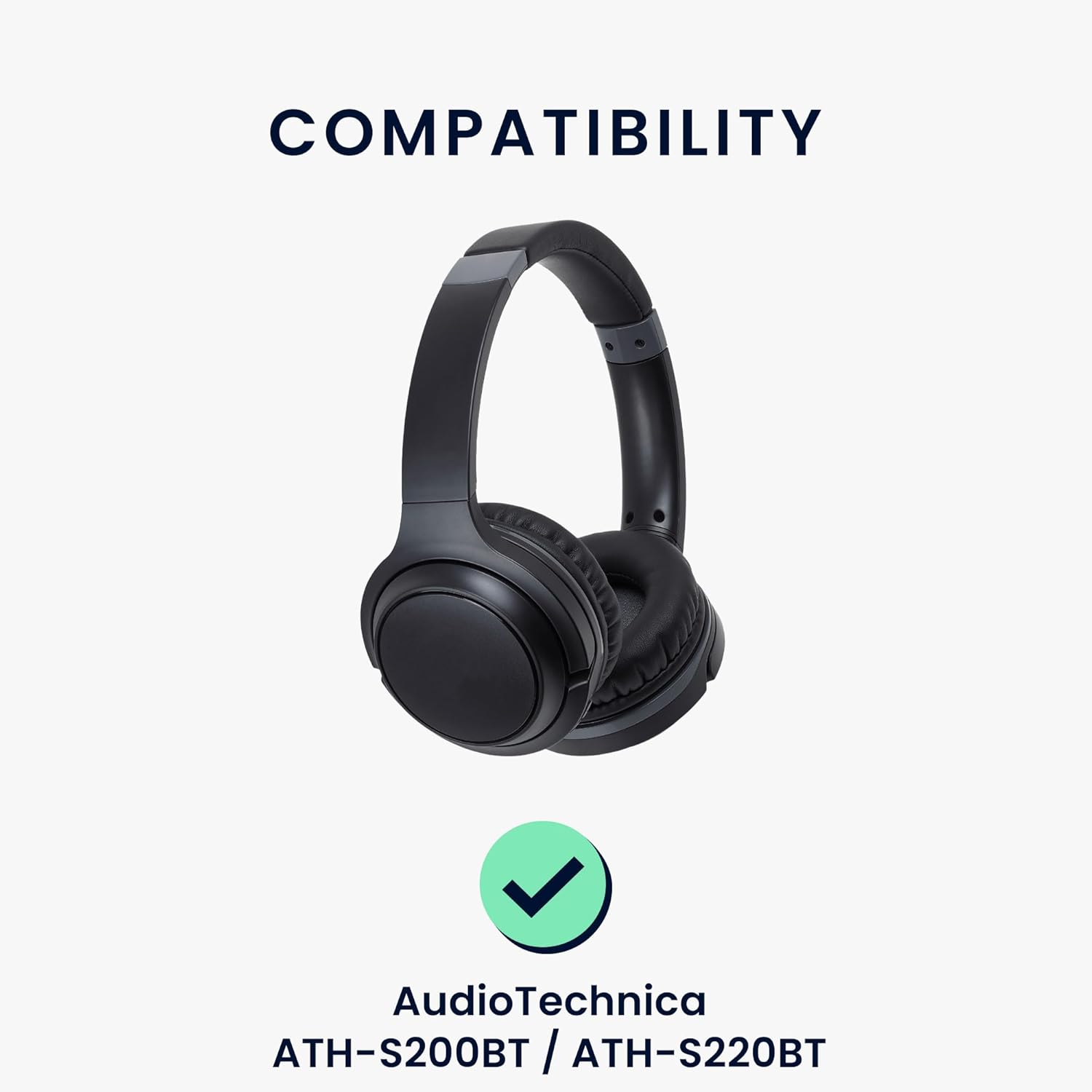 Bild von kwmobile 2x Ohr Polster für AudioTechnica ATH-S200BT / ATH-S220BT Ohrpolster (Ohrpolster Kopfhörer - Kunstleder Polster für Over Ear Headphones)