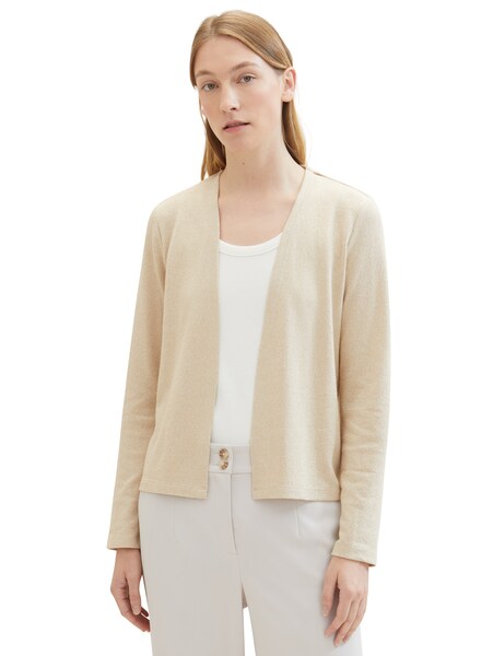 Bild von TOM TAILOR Damen Basic T-Shirt Cardigan, Sandy Beige Melange, XL