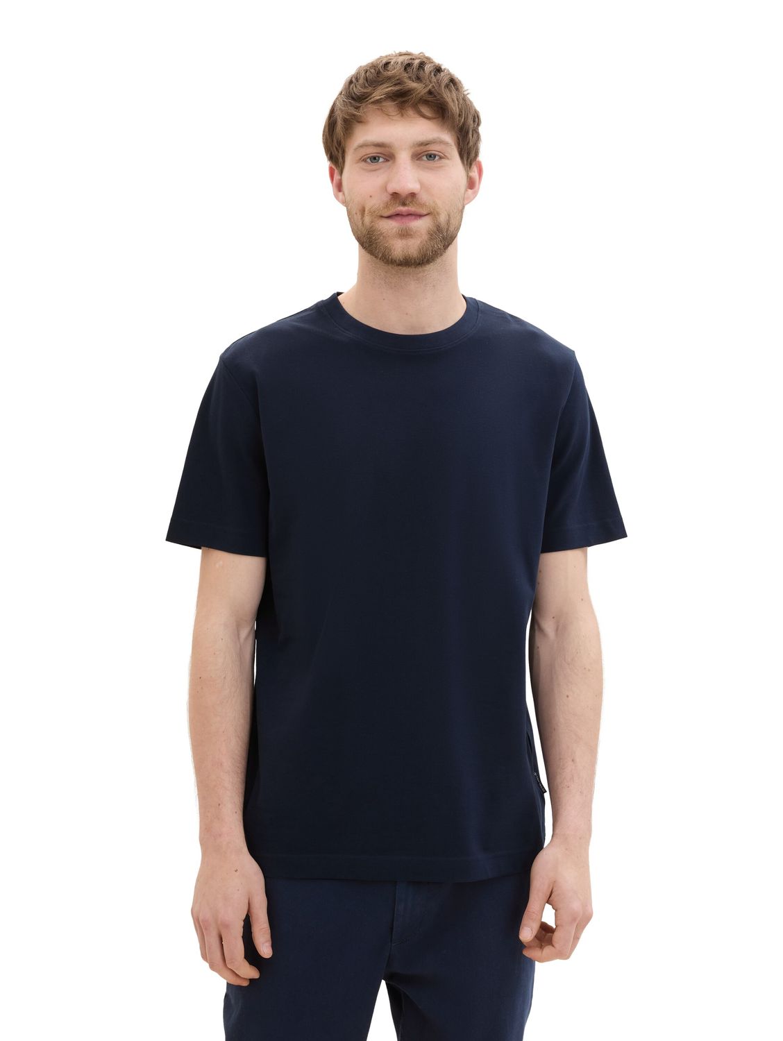 Bild von TOM TAILOR Herren Klassisches T-Shirt mit Piqué-Struktur, sky captain blue, XL