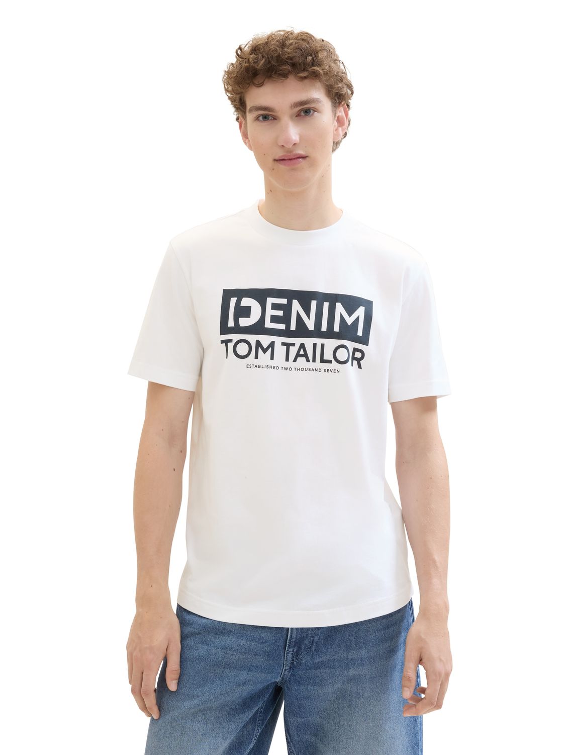Bild von Tom Tailor Denim Herren T-Shirt ROUNDED HEM - Regular Fit