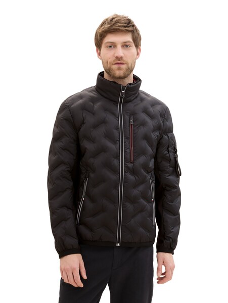 Bild von TOM TAILOR Herren 1042489 Hybrid Jacke mit Kapuze im Stehkragen, 29999-Black, M