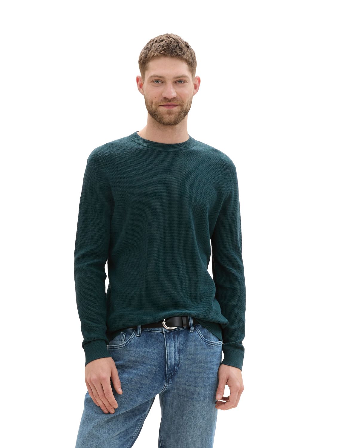 Bild von Tom Tailor Herren Rundhals Pullover STRUCTURED CREWNECK - Regular Fit