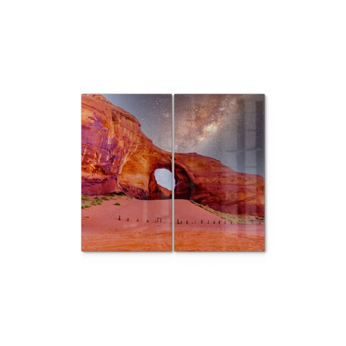 Bild von DEQORI Herdabdeckplatten Glas - Motiv "Ohr des Windes bei Nacht"