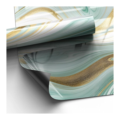 Bild von DEQORI Magnetfolie für Heizung 80x60 cm | Motiv Smaragdfarbene Wogen