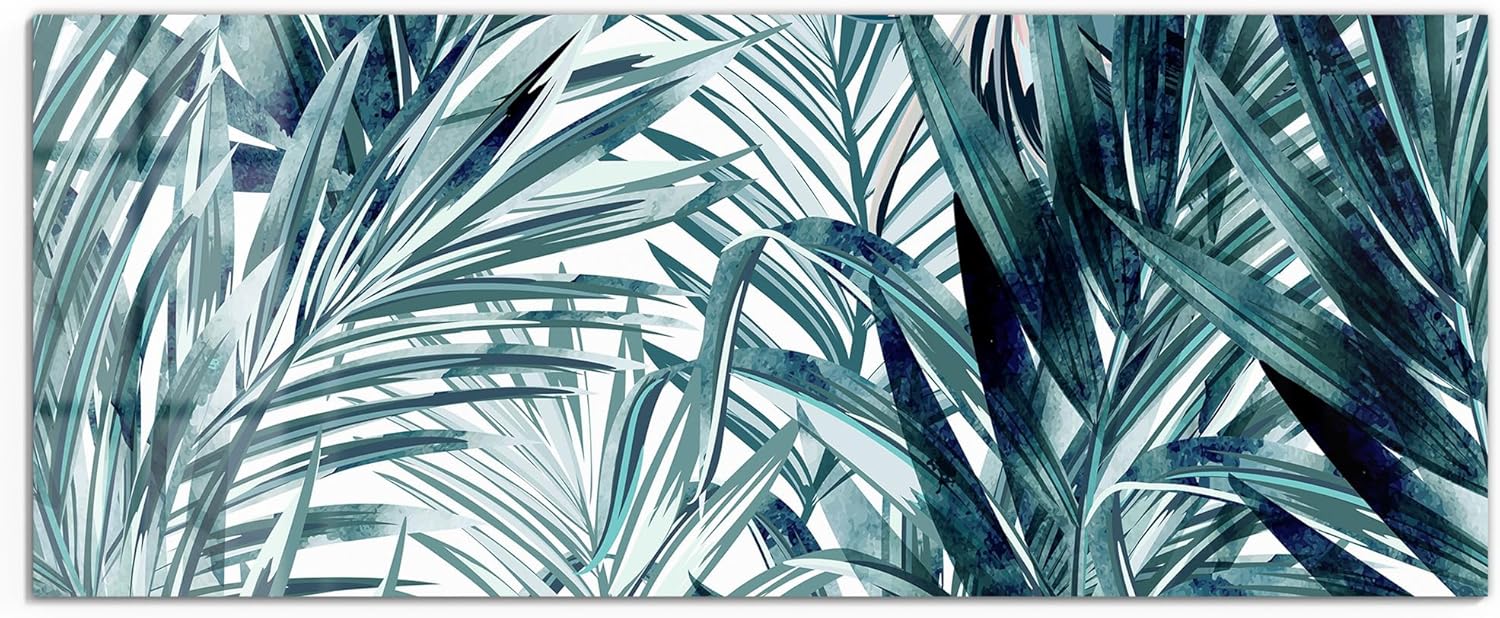 Bild von DEQORI Glasbild Acrylglas | Motiv Palmenflüstern | horizontal einteilig 125x50 cm | schöne Dekoration | Wandbild für Wohnzimmer, Schlafzimmer, Flur & Küche | moderne Wanddeko